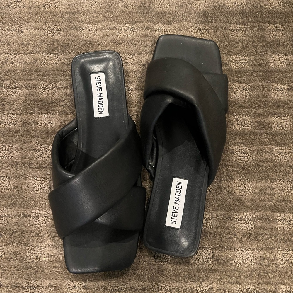 Steve Madden Black Women's Slide Sandals